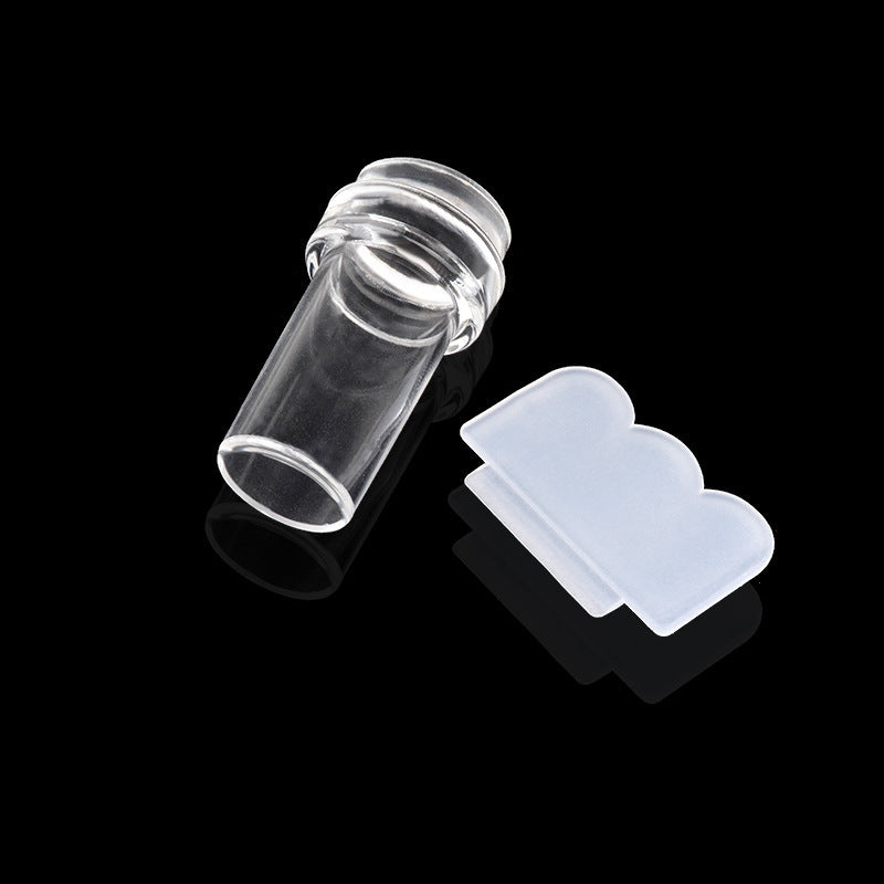 Nail Art Transparent Seal Nail Full Transparent Handle Seal Head Flower Scraper Print