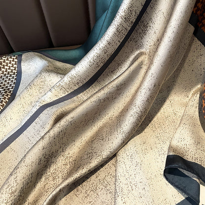 Houndstooth Color Matching New Silk Satin Scarf