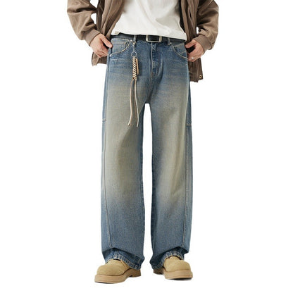 Men’s Retro Straight Fit Jeans – Personalized Urban Streetwear Look
