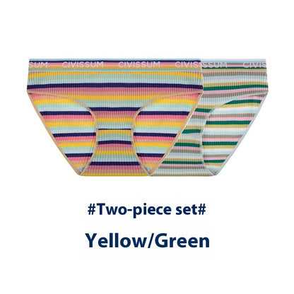Two-piece Set Large Size Low Waist Cozy Series Classic Color Briefs