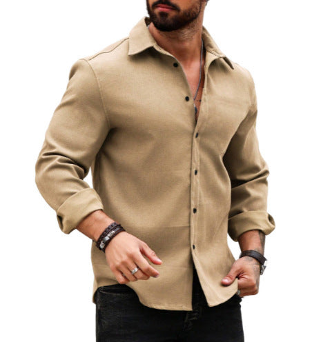 Men’s Cotton-Linen Long-Sleeve Printed Shirt – Breathable & Stylish