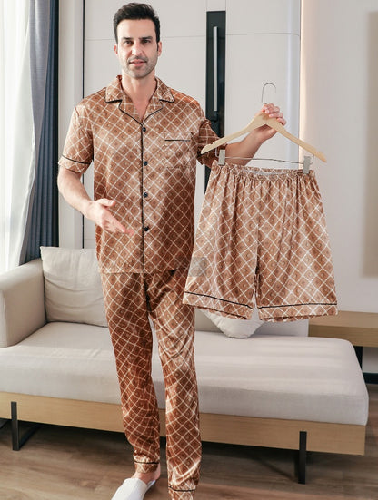 Men's Ice Silk Double Short Suit