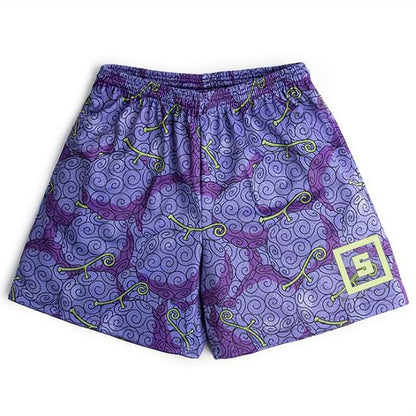 Anime Men Devil Fruit Manga Sports Shorts To Gym Fitn