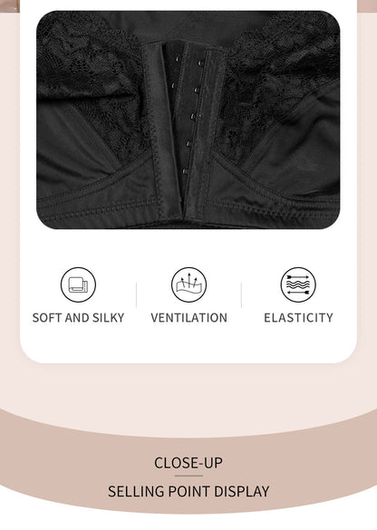 European And American Large Size Without Steel Ring Lace Cup Front Row Buttons Thin