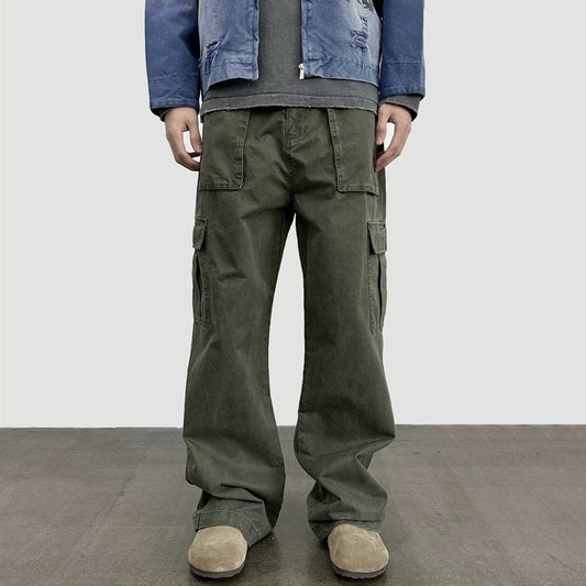 Men’s Vintage Wash Loose Straight-Leg Pants – Retro Streetwear Comfort