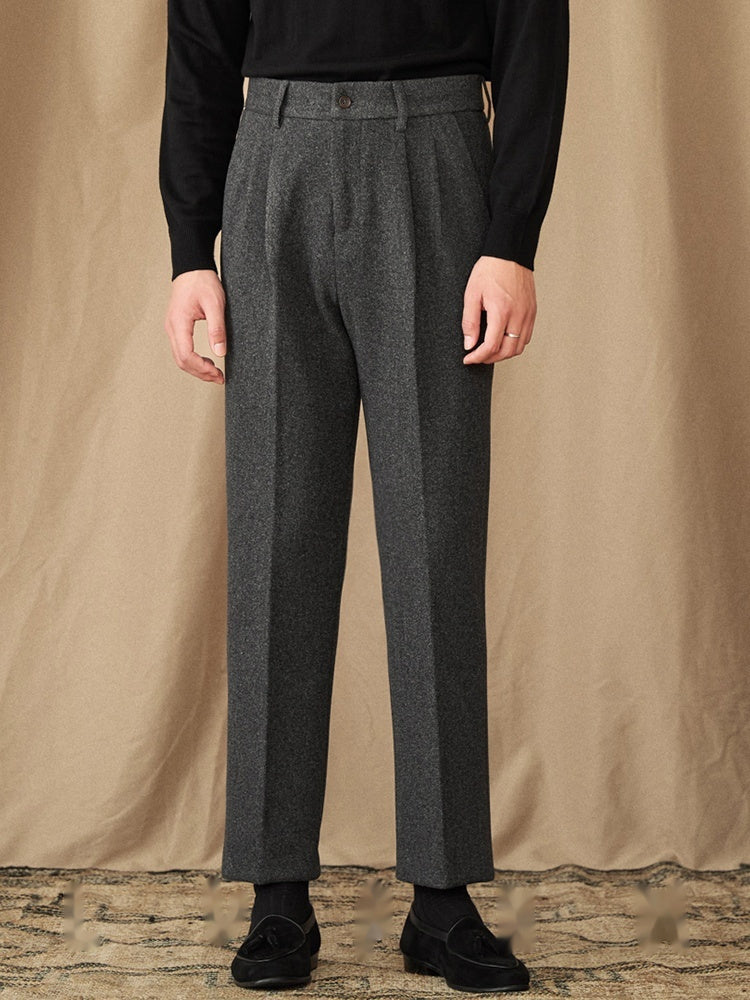 Men's Winter Sanded Micro-Straight Suit Pants – Thickened Commute Leisure Trousers | NYLIXA
