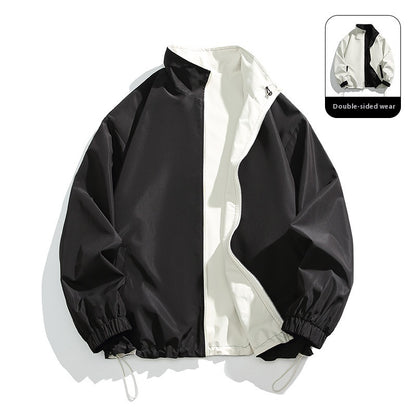 Reversible Coat Men's Loose Lapels Workwear Casual Jacket Sports Top