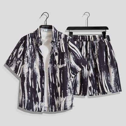 Men’s Hong Kong-Style Retro Printed Short-Sleeve Shirt – Bold & Nostalgic