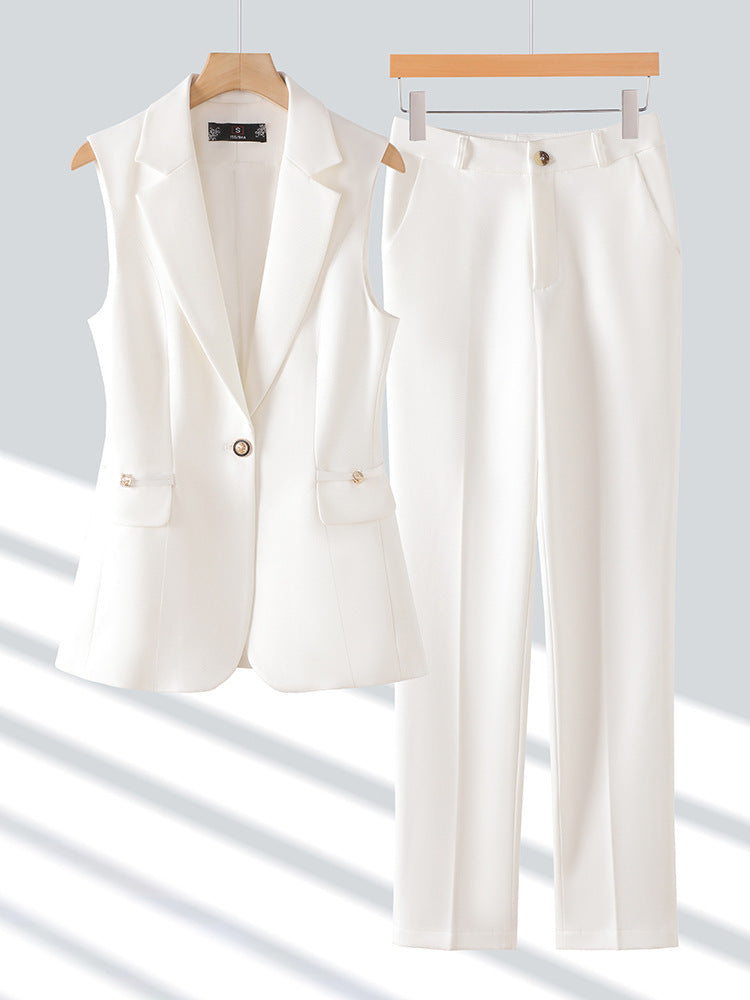 High-end Slim-fit Temperament Professional Vest Two-piece Set