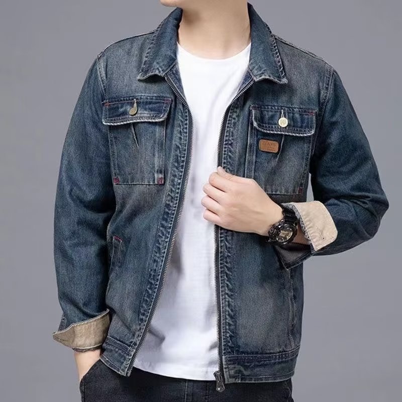 Men’s Slim-Fi­­t Retro Korean Casual Jacket – Trendy Handsome Style Outerwear