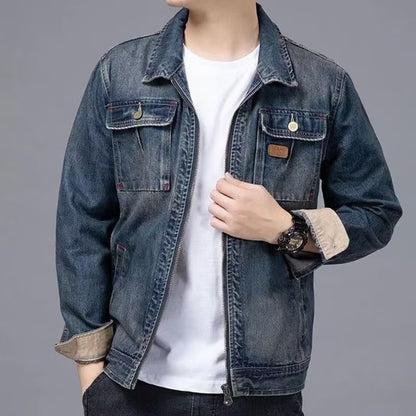 Men’s Slim-Fi­­t Retro Korean Casual Jacket – Trendy Handsome Style Outerwear