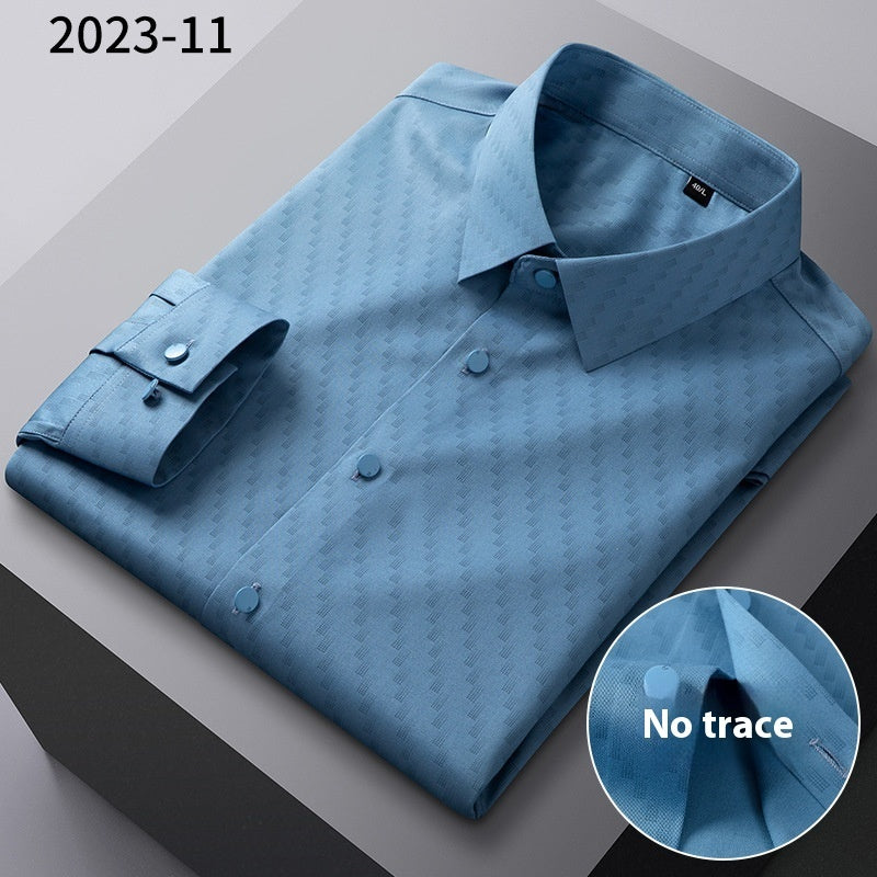Men’s Seamless Bamboo-Fiber Striped Shirt – Lightweight Luxury & Breathable Comfort
