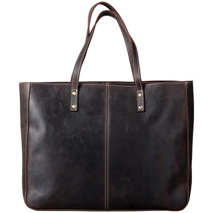 Simple Retro First Layer Cowhide Large-capacity Handbag Men