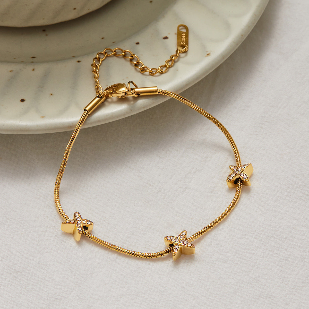 Stainless Steel Light Luxury Advanced Zircon Bracelet