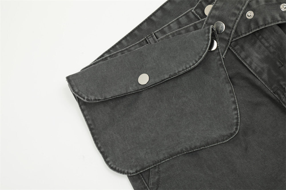 Men’s Loose Fit Tactical Denim Trousers – Rugged Outdoor-Ready Jeans