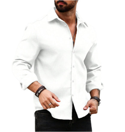 Men’s Cotton-Linen Long-Sleeve Printed Shirt – Breathable & Stylish