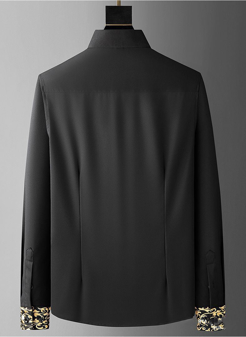 Men’s Spring Luxury European Style Embroidered Loose Oversized Shirt – High-End Fashion