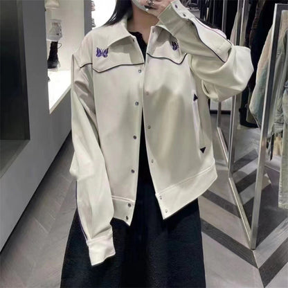 Butterfly Embroidery Casual Style Jacket Short Suit Coat