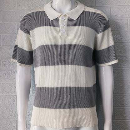 Men's Spliced Match Color Slim T-Shirt – European & American Style
