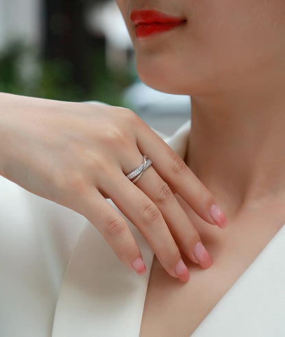 Wrap Around The Diamond Ring Luxury Fashion Set Moissanite Silver Ring