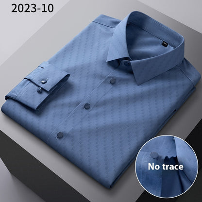 Men’s Seamless Bamboo-Fiber Striped Shirt – Lightweight Luxury & Breathable Comfort