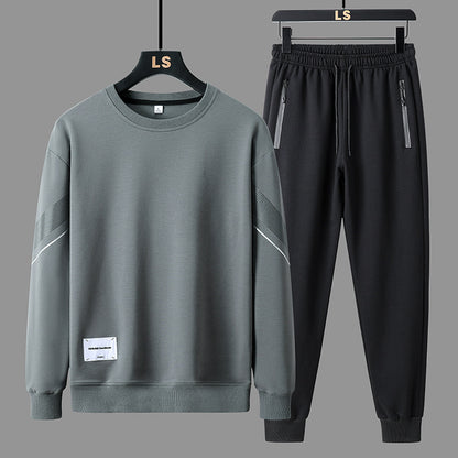 Men’s Casual Round‑Neck Sweater & Sweatpants Set – Soft Lounge Outfit for Fall/Winter