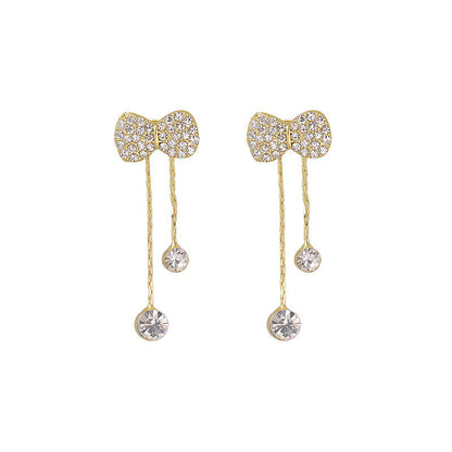 Bow Tassel Fashionable And Sweet Style Earrings For Women