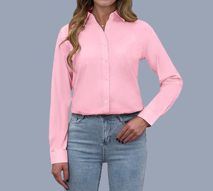 European And American Loose Fashion Temperament Pure Color Shirt