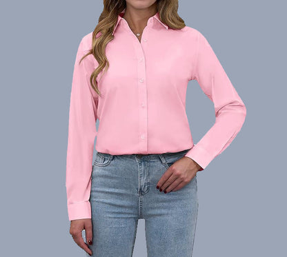 European And American Loose Fashion Temperament Pure Color Shirt