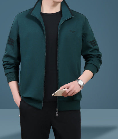 Men’s High‑End Casual Three‑Piece Sportswear Suit – Mid‑Age “Dad Wear” Track Set
