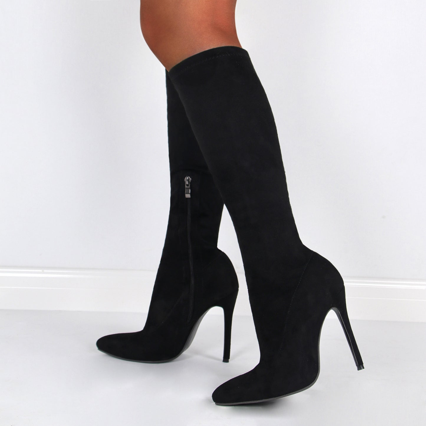 Women's Fashion Suede Stiletto Heel Middle Boots