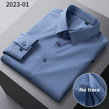 Men’s Seamless Bamboo-Fiber Striped Shirt – Lightweight Luxury & Breathable Comfort
