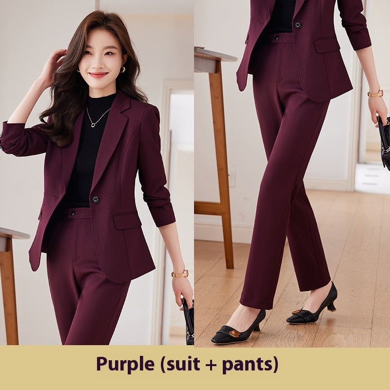 Red Blazer Women's Fall Winter Fashion Temperament Goddess Style Suit Suit