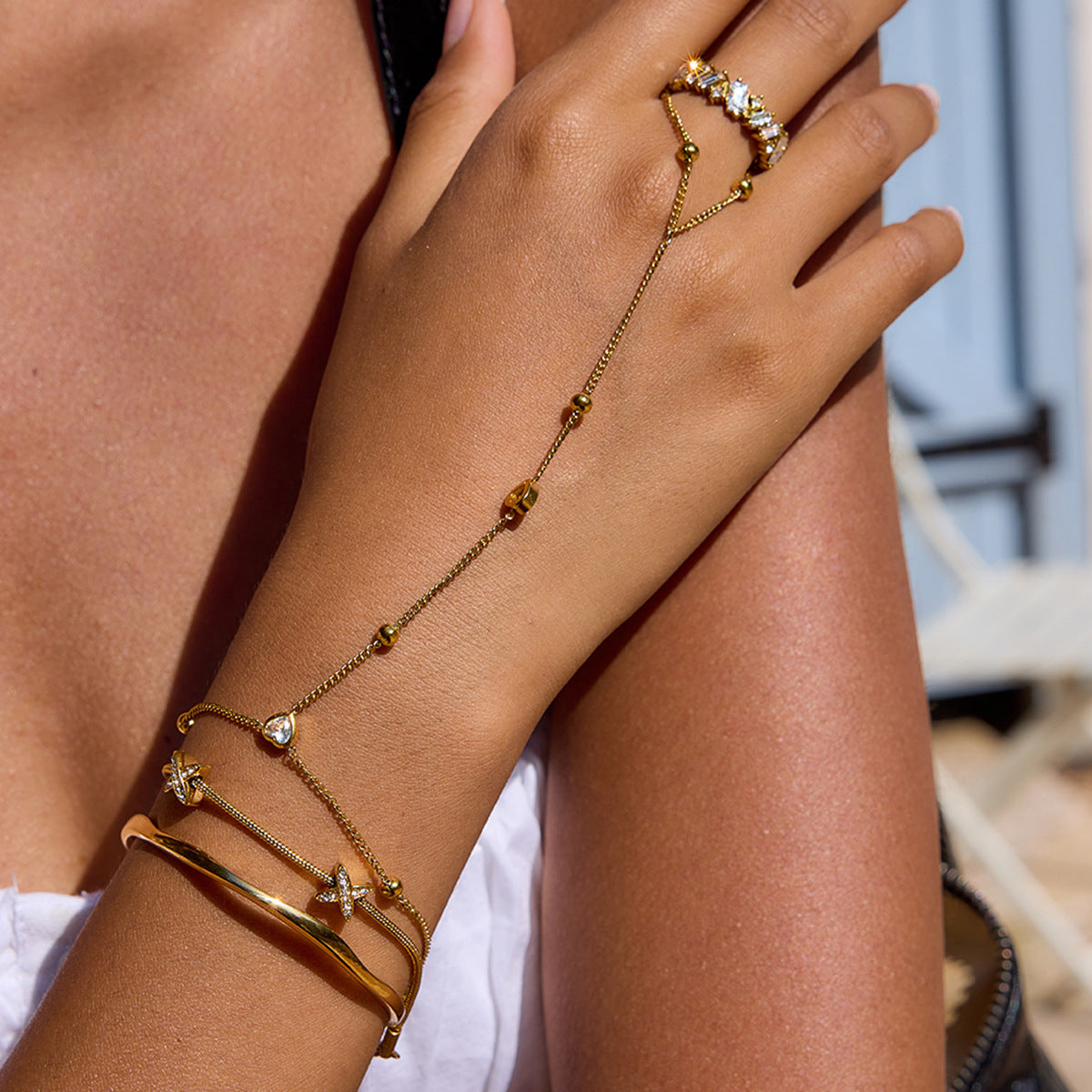 Stainless Steel Light Luxury Advanced Zircon Bracelet