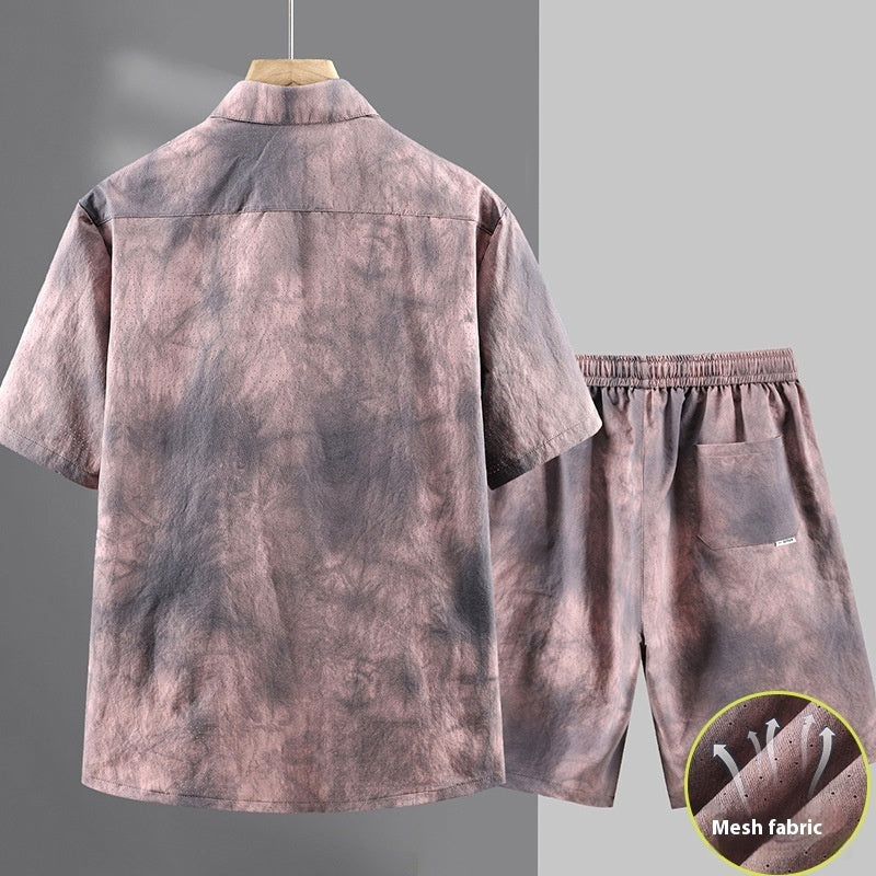 Men’s Plus-Size Casual Loose Shirt & Shorts Two-Piece Set – Breezy Summer Style