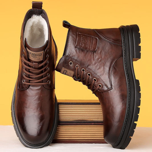 Men’s Winter Martin Boots – Business & Leisure PU Leather High-Top