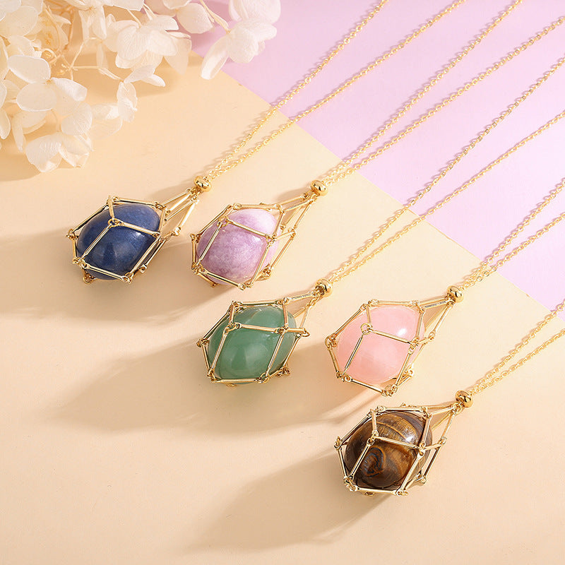 New Natural Energy Crystal Pendant Ins Niche Design Valentine's Day Bag Bag Peace Necklace