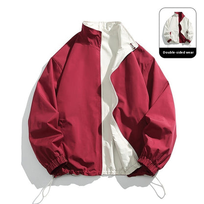 Reversible Coat Men's Loose Lapels Workwear Casual Jacket Sports Top
