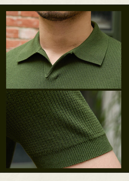 Men's Retro Knitwear Business Shirt – Slim Fit Casual Sweater Top for Office & Daily Wear | NYLIXA