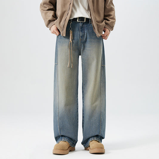 Men’s Retro Straight Fit Jeans – Personalized Urban Streetwear Look