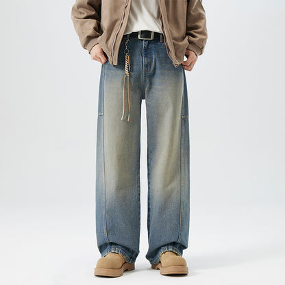 Men’s Retro Straight Fit Jeans – Personalized Urban Streetwear Look