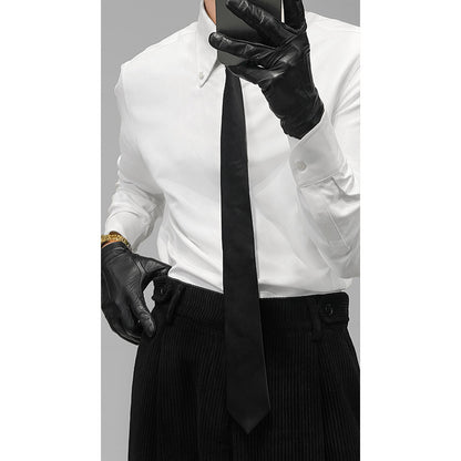 Men’s Spring Italian Large Pointed-Collar Slim Fit Shirt – Elegant Casual