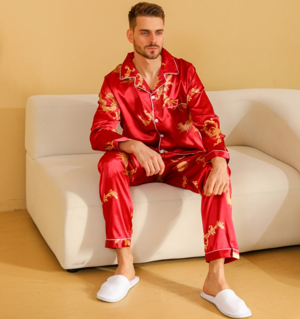 Ice Silk Men's Pajama Set